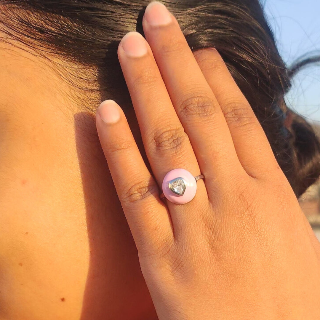 Heart Pop Ring in 925 Silver
