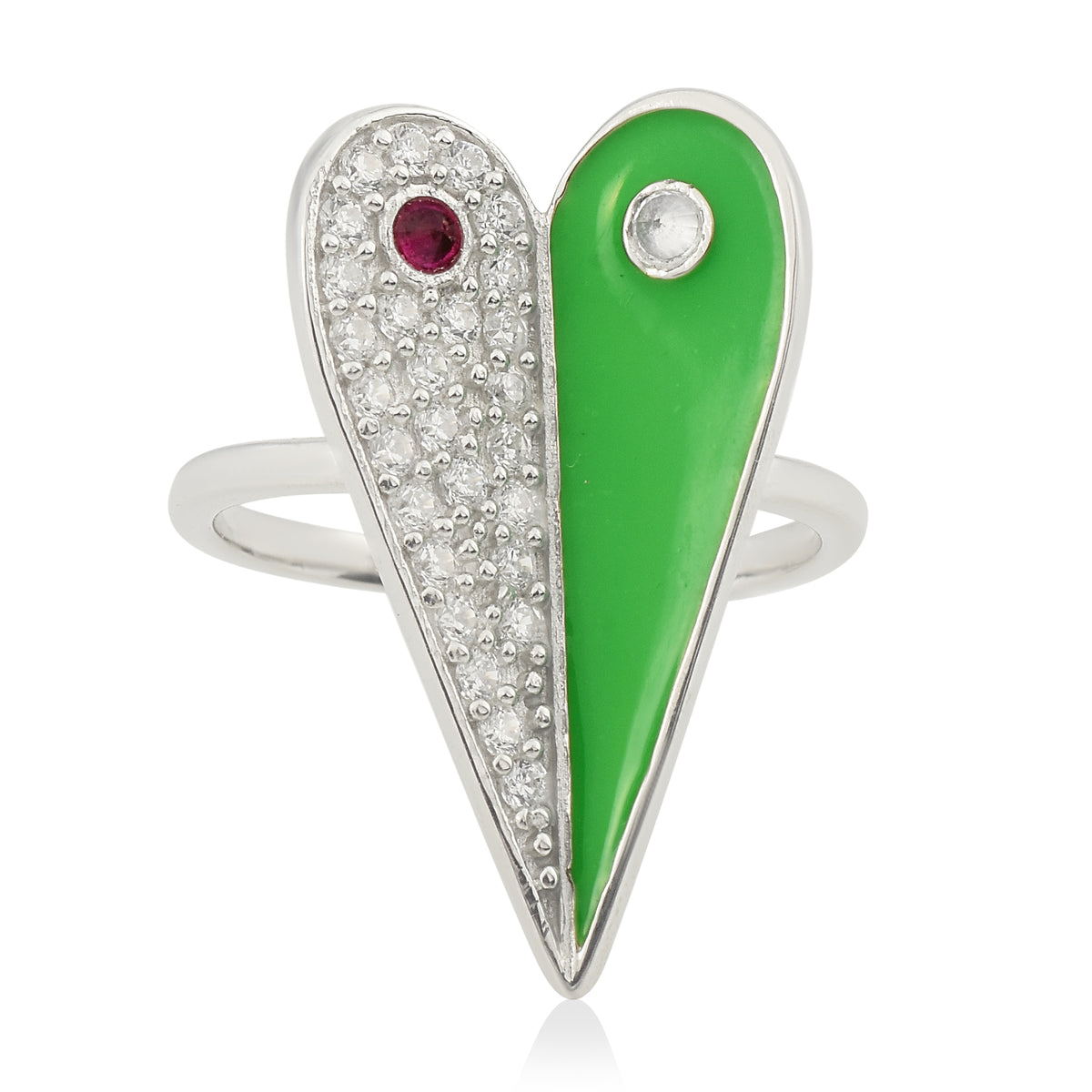 Go green heart ring
